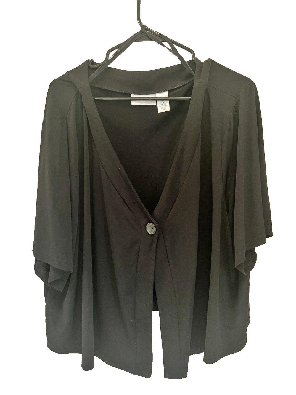 Anna Maxwell Black High Low Cardigan 1/2 Sleeve  1-Button Shrug Plus size 4X